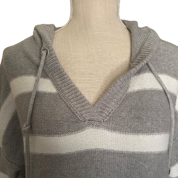 Joie Gray White Stripe Hoodie Sweater Women’s Small - Picture 2 of 7